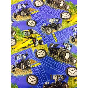 New Holland -traktorikangas, puimurikangas, sininen,  lev 112 cm, 100% puuvillaa. Hinta/m